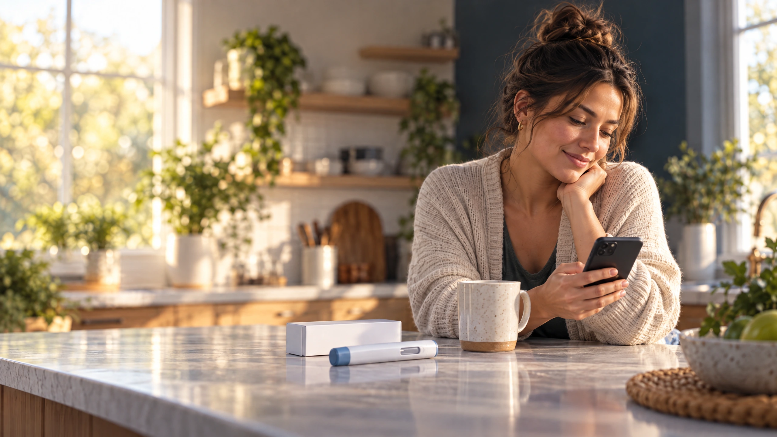 The patient speaking with UBi at home